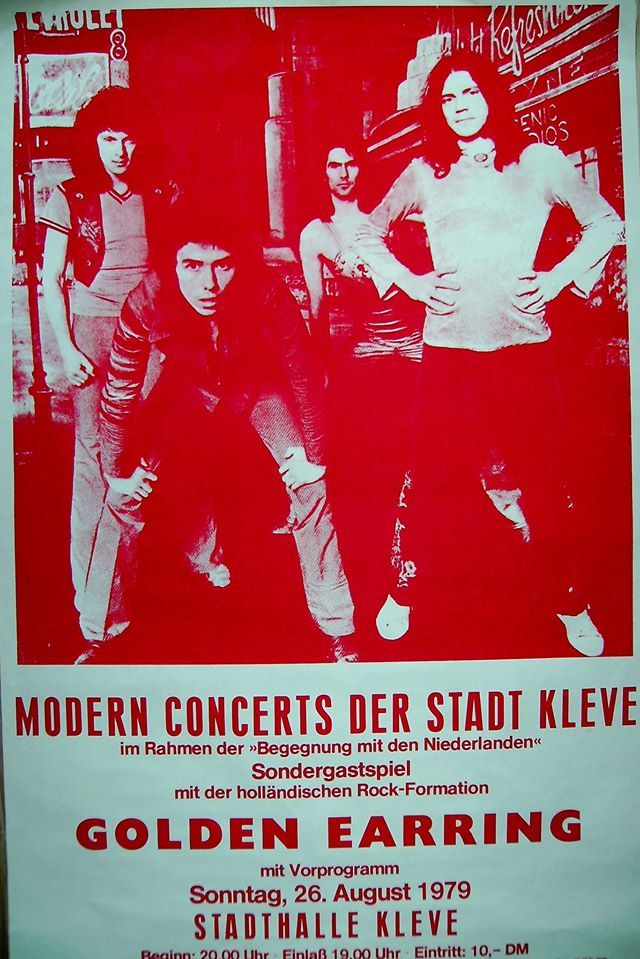 Golden Earring show poster August 26 1979 Kleve (Germany) - Stadshalle.